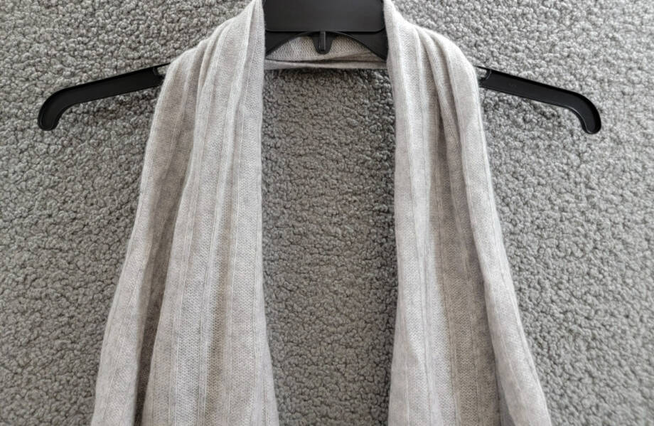 Charter Club Ribbed 100% Cashmere Scarf Women's One Size Ice Gray Heather