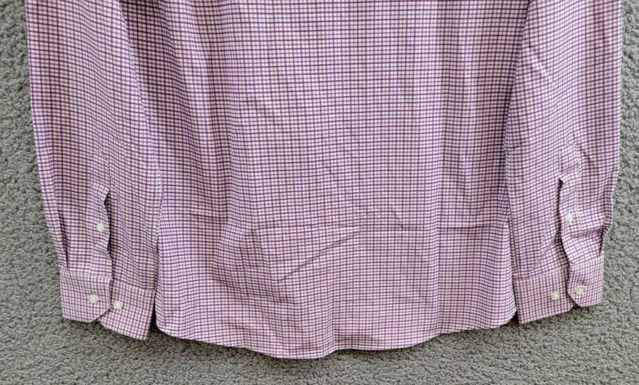 Tayion Collection Slim-Fit Plaid Dress Shirt Mens M (15-15.5) 34/35 Purple Multi