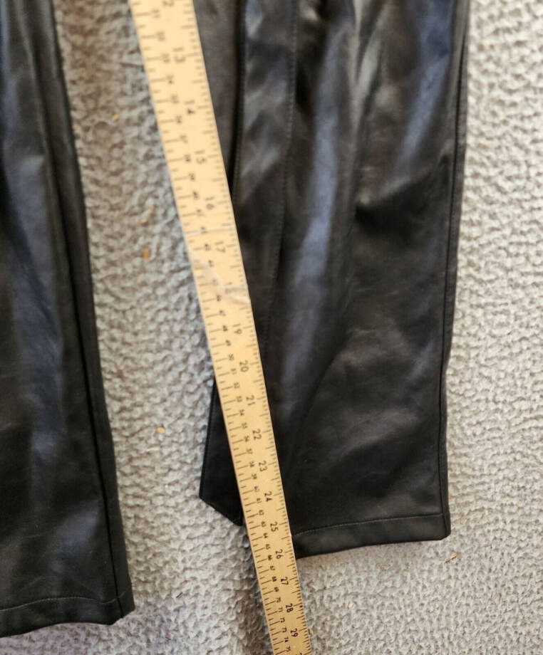 Lucy Paris Faux Leather Paperbag-Waist Pants Women's S Black Zip Fly Belt Loop