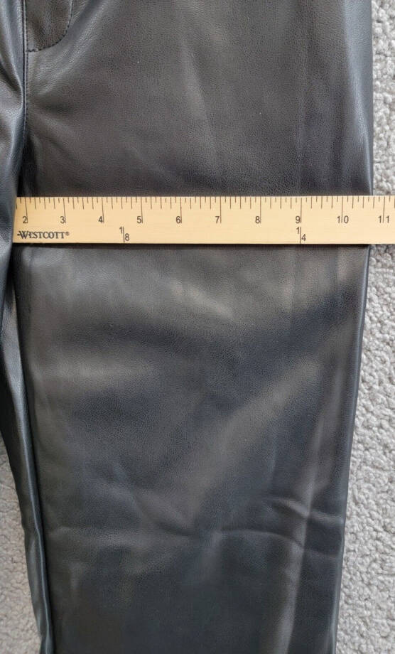 GUESS Soft Brushed Faux Leather Wide Leg Elastic Waist Pants Girls 16 Jet Black~