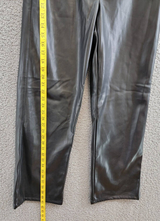 GUESS Soft Brushed Faux Leather Wide Leg Elastic Waist Pants Girls 16 Jet Black~