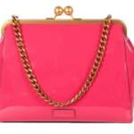 Circus by Sam Edelman Patent Kisslock Clutch Bag Women's Pink Chain Strap