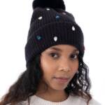 INC International Concepts Embellished Beanie Hat Women's One Size Black