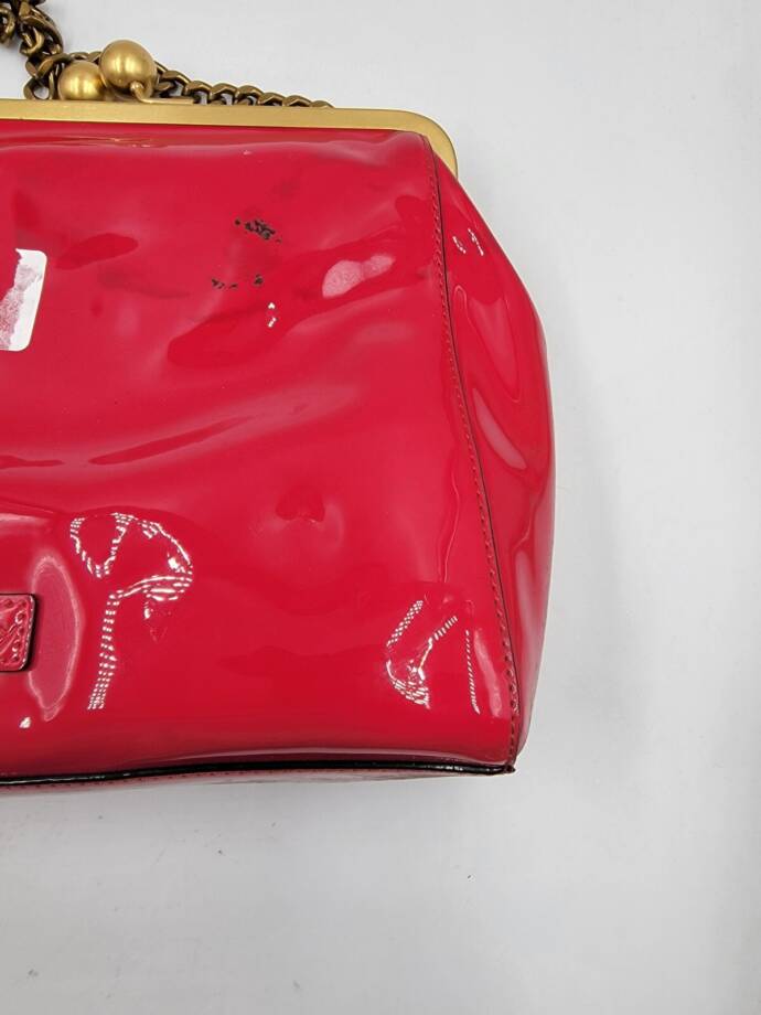 Circus by Sam Edelman Patent Kisslock Clutch Bag Women's Pink Chain Strap