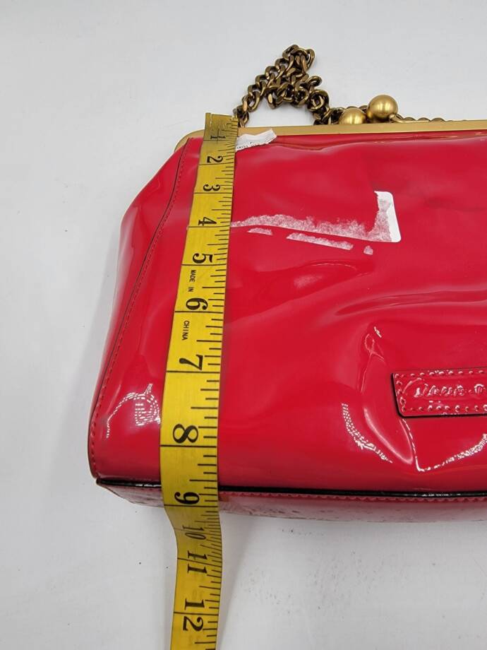 Circus by Sam Edelman Patent Kisslock Clutch Bag Women's Pink Chain Strap