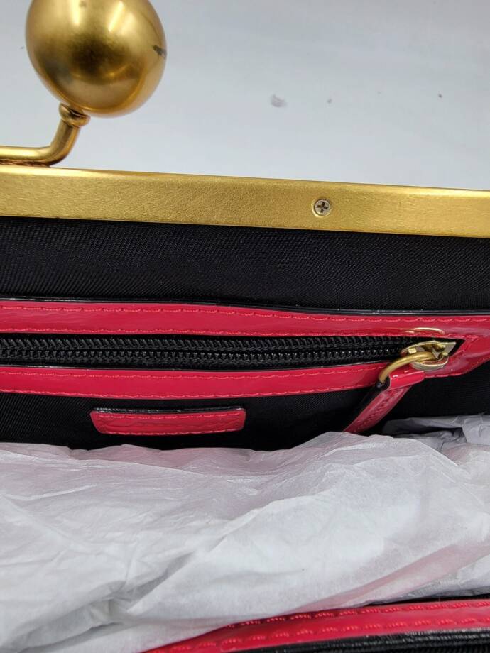 Circus by Sam Edelman Patent Kisslock Clutch Bag Women's Pink Chain Strap