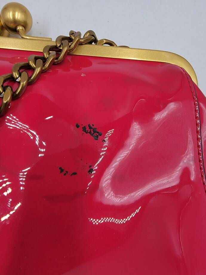 Circus by Sam Edelman Patent Kisslock Clutch Bag Women's Pink Chain Strap