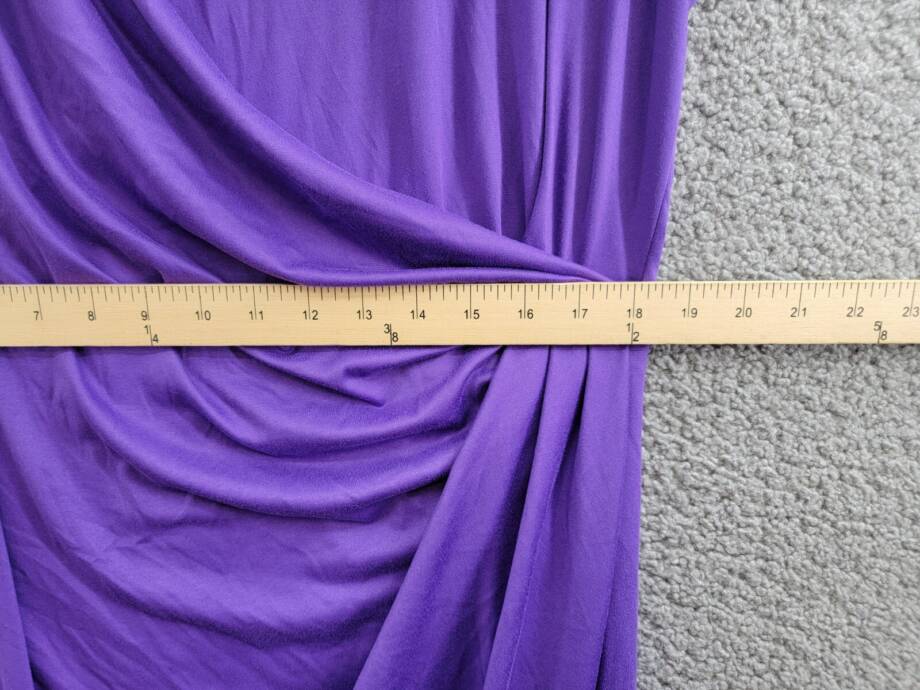 24seven Comfort Apparel Plus Size V-Neck Faux Wrap Dress Women's 2X Lilac S/S