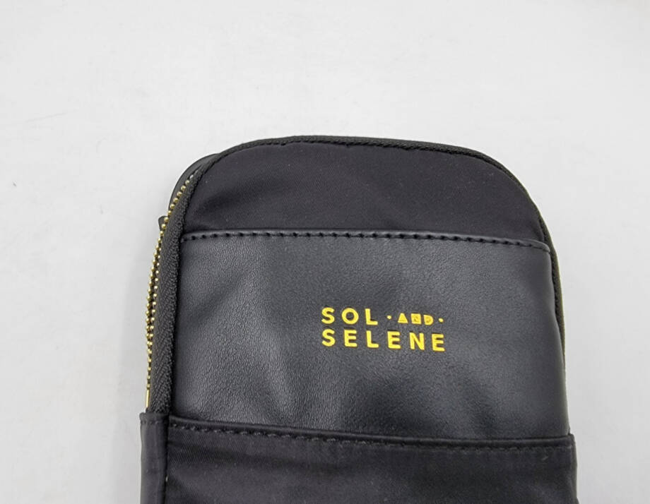 SOL AND SELENE By My Side Cross Body Bag Women's Black/Gold Zip Closure