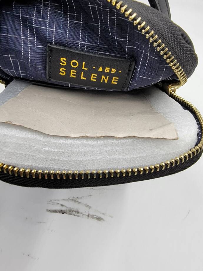 SOL AND SELENE By My Side Cross Body Bag Women's Black/Gold Zip Closure