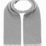V. Fraas Cashmink Scarf Men's One Size Light Gray Heather Fringe Hem