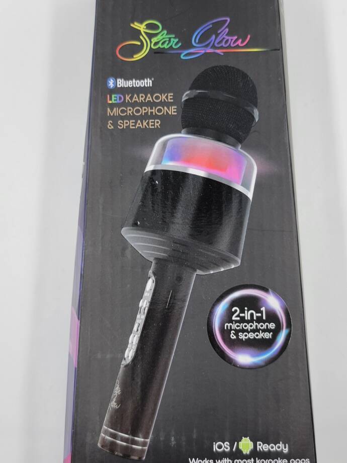 Glam Nation Tzumi Star Glow LED Karaoke Microphone - Black