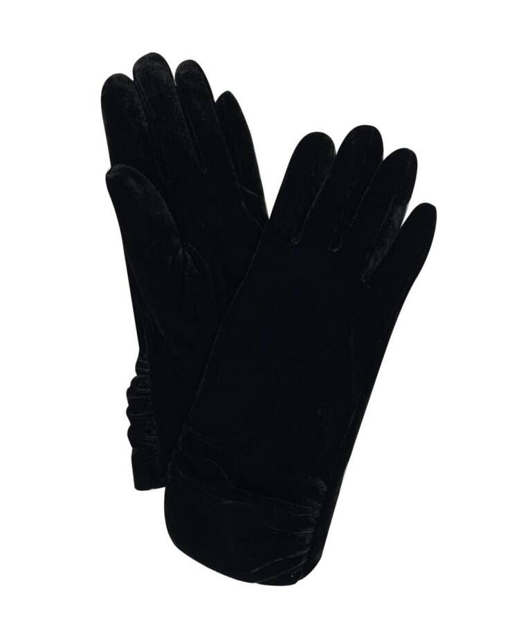 Marcus Adler Rouched Cuff Thinsulate Lined Velvet Glove Women's One Size Black
