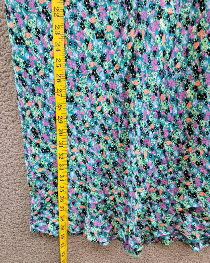 On 34th Plus Size Trendy Garden Floral Slip Skirt Women's 3X Tepid Teal Pulls On