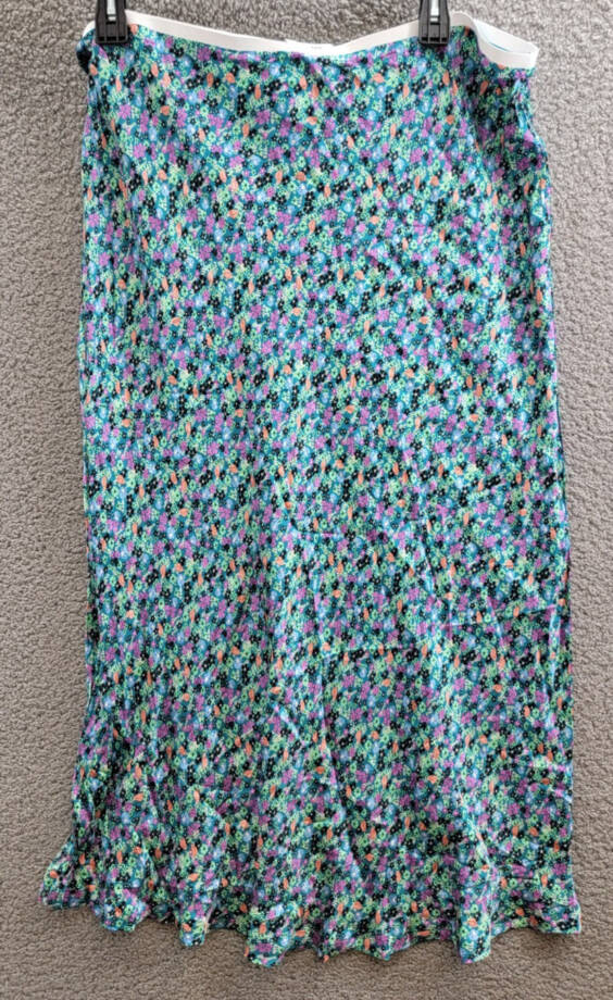 On 34th Plus Size Trendy Garden Floral Slip Skirt Women's 3X Tepid Teal Pulls On