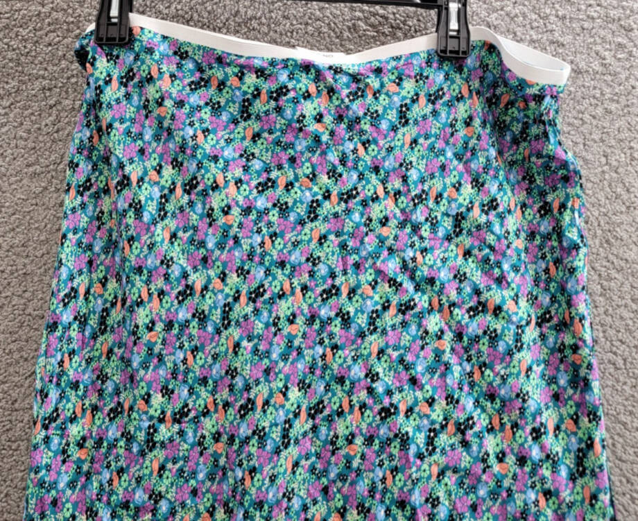 On 34th Plus Size Trendy Garden Floral Slip Skirt Women's 3X Tepid Teal Pulls On
