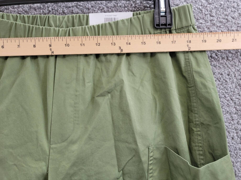 On 34th Plus Size Trendy Utility Pants Women's 1X Olivine Elastic Waist Pull-On~