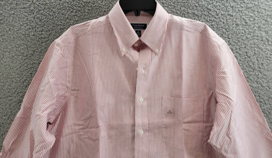 Club Room Regular Fit Performance University Stripe Dress Shirt Men's 16 32-33