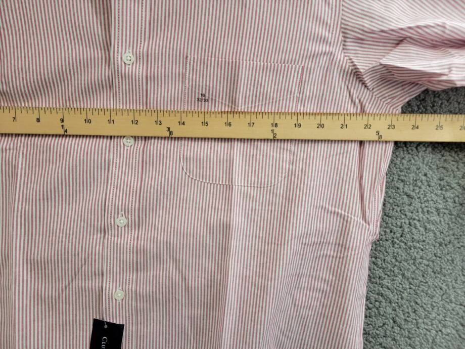 Club Room Regular Fit Performance University Stripe Dress Shirt Men's 16 32-33