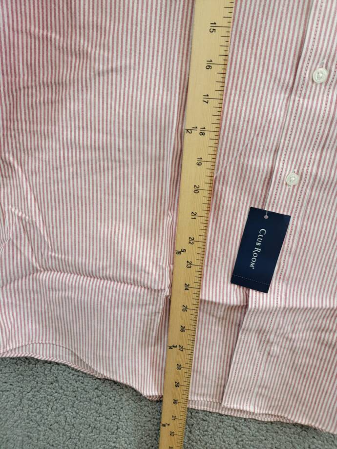 Club Room Regular Fit Performance University Stripe Dress Shirt Men's 16 32-33