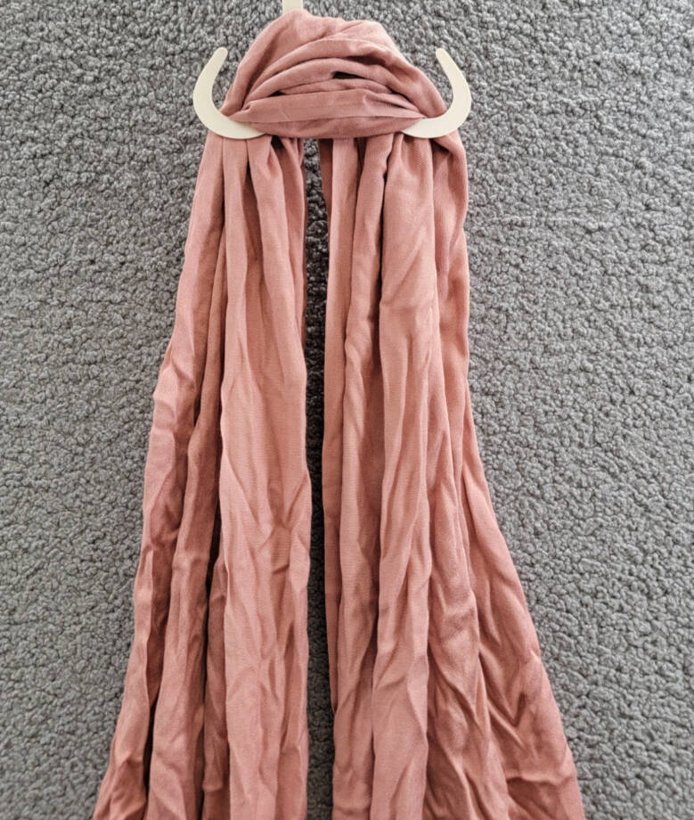 Calvin Klein Solid Satin Scarf Women's One size Desert Rose Frayed Edges