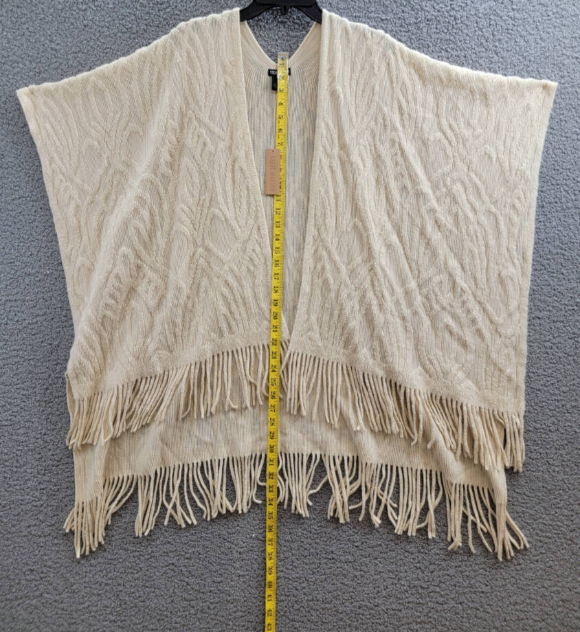 Steve Madden Medallion Brushed Topper Women's OSFM Ivory Fringe Trim