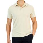 Alfani AlfaTech Stretch Solid Polo Shirt Men's 3XL Brown Rice Short Sleeves