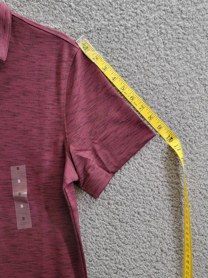 Alfani Alfatech Stretch Marled Polo Shirt Men's S Maroon Banner Short Sleeve