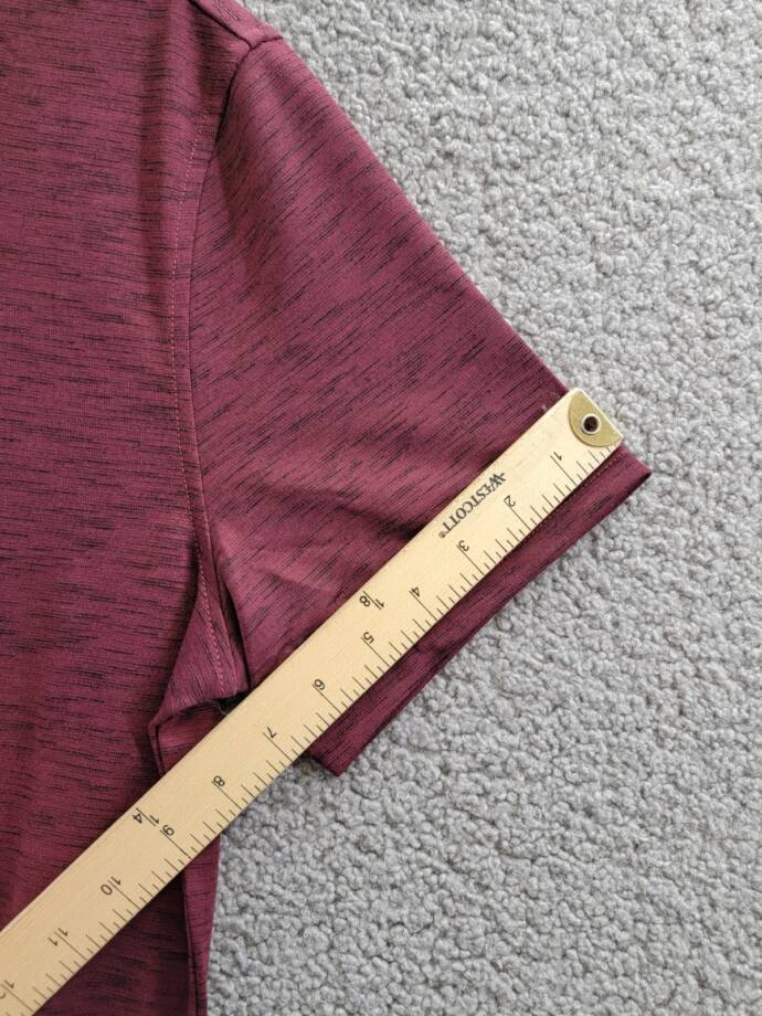 Alfani Alfatech Stretch Marled Polo Shirt Men's S Maroon Banner Short Sleeve