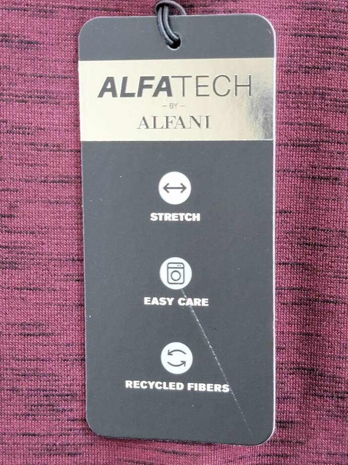 Alfani Alfatech Stretch Marled Polo Shirt Men's S Maroon Banner Short Sleeve