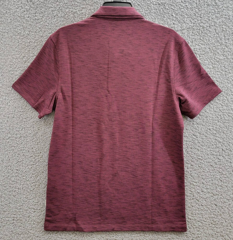 Alfani Alfatech Stretch Marled Polo Shirt Men's S Maroon Banner Short Sleeve