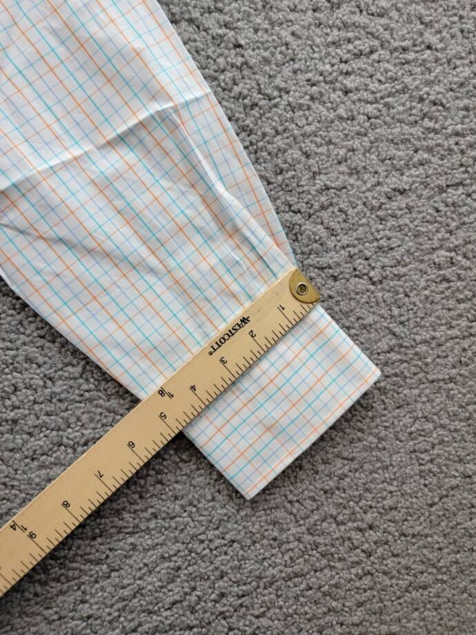 Club Room Regular Fit Performance Dress Shirt Men's 16 34-35 Orange/Aqua