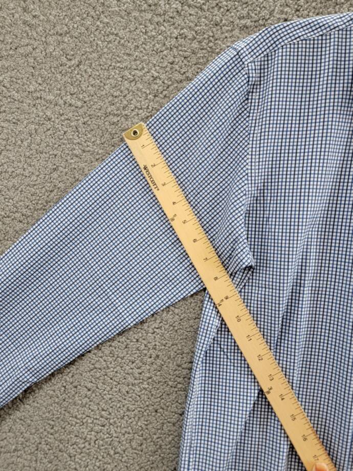 Tayion Collection Slim-Fit Check Dress Shirt Men's M 15-15.5 34-35 Blue Multi
