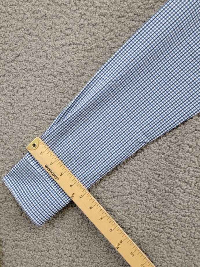 Tayion Collection Slim-Fit Check Dress Shirt Men's M 15-15.5 34-35 Blue Multi