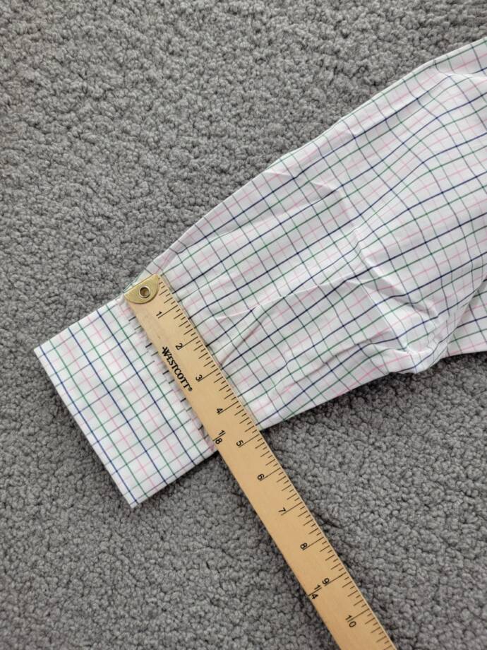 Club Room Regular Fit Letto Plaid Dress Shirt Men's 16.5 34-35 Green/Pink L/S