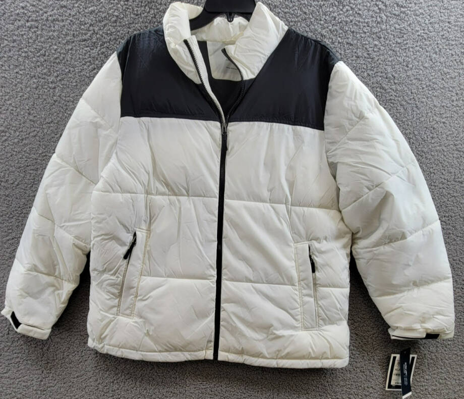Club Room Colorblocked Quilted Full-Zip Puffer Jacket Men's XL Ice Long Sleeve