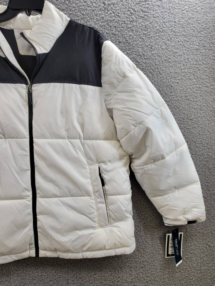 Club Room Colorblocked Quilted Full-Zip Puffer Jacket Men's XL Ice Long Sleeve