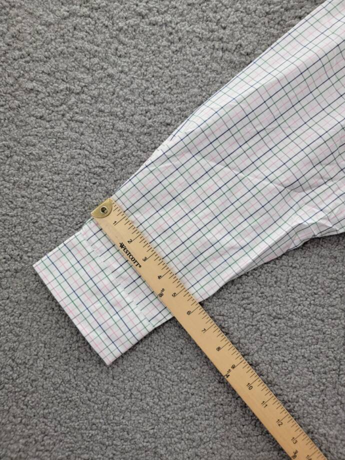 Club Room Regular Fit Letto Plaid Dress Shirt Men's 18 34-35 Green/Pink L/S