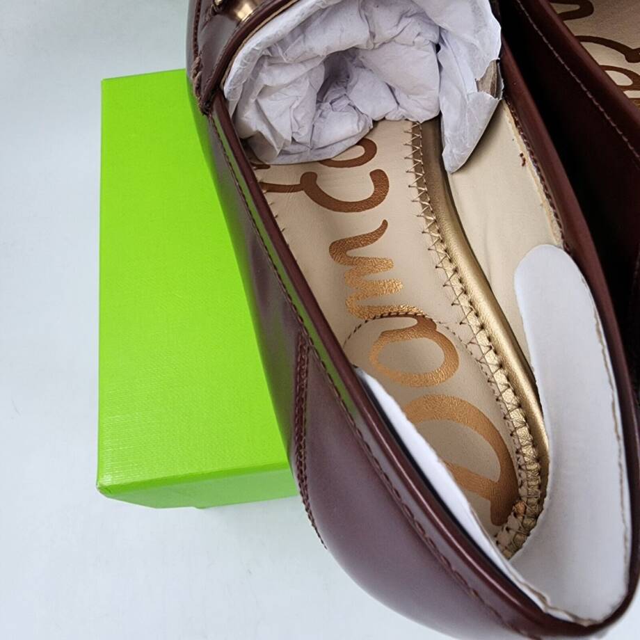 Sam Edelman Loraine Tailored Loafers Women's 5M Spiced Brandy Bit Buckle Slip On