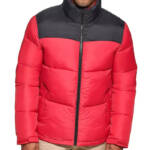 Club Room Colorblocked Quilted Full-Zip Puffer Jacket Men's L Red Long Sleeve