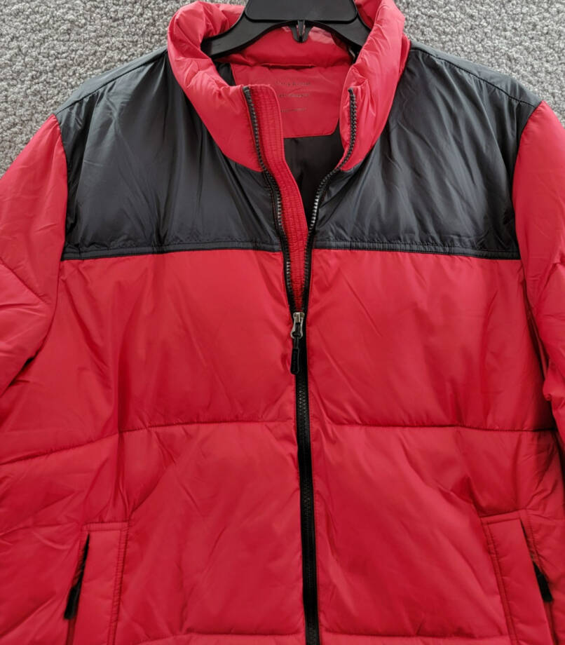 Club Room Colorblocked Quilted Full-Zip Puffer Jacket Men's L Red Long Sleeve