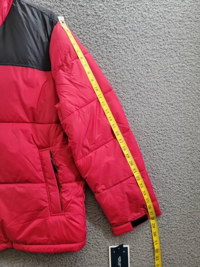 Club Room Colorblocked Quilted Full-Zip Puffer Jacket Men's L Red Long Sleeve