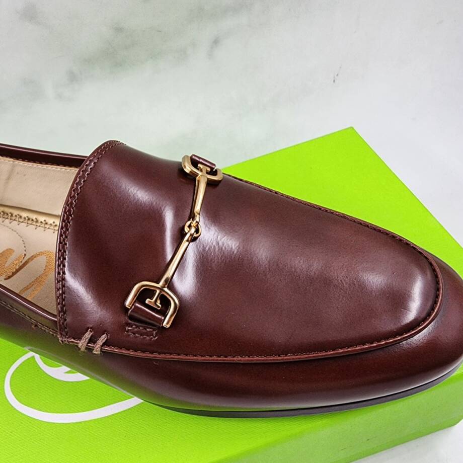 Sam Edelman Loraine Tailored Loafers Women's 5M Spiced Brandy Bit Buckle Slip On