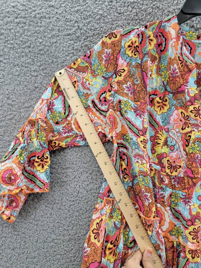 NY Collection Plus Size Long Sleeve Tiered Dress Women's 2X Multi Paisley