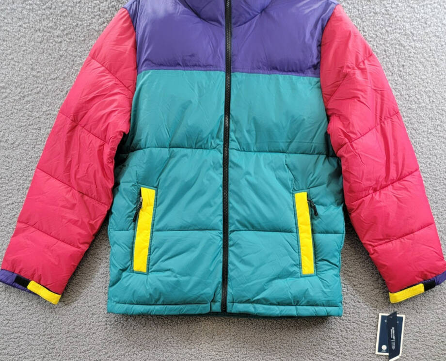 Club Room Colorblocked Quilted Full-Zip Puffer Jacket Men's M Multi Long Sleeve