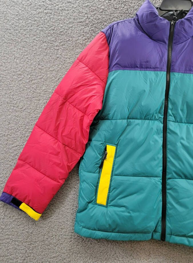 Club Room Colorblocked Quilted Full-Zip Puffer Jacket Men's M Multi Long Sleeve