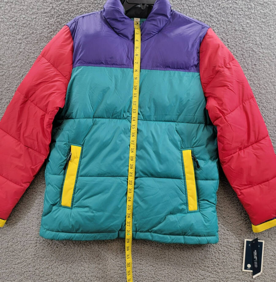 Club Room Colorblocked Quilted Full-Zip Puffer Jacket Men's M Multi Long Sleeve