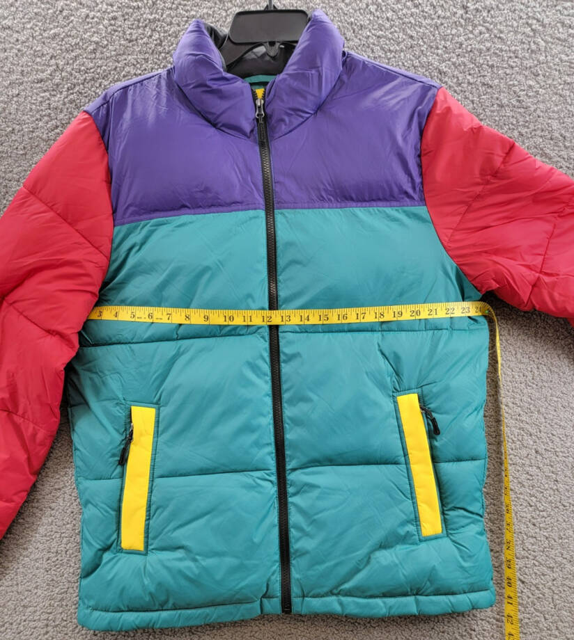 Club Room Colorblocked Quilted Full-Zip Puffer Jacket Men's M Multi Long Sleeve