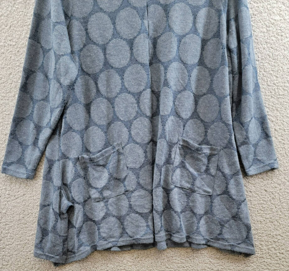 AVENUE Plus Size Emmery Pleat Detail Tunic Top Women's 22/24 Blue Long Sleeve