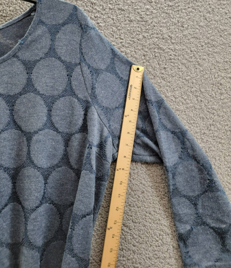 AVENUE Plus Size Emmery Pleat Detail Tunic Top Women's 22/24 Blue Long Sleeve